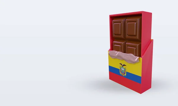 Chocolate Ecuador Flag Rendering Right View — Stock Photo, Image