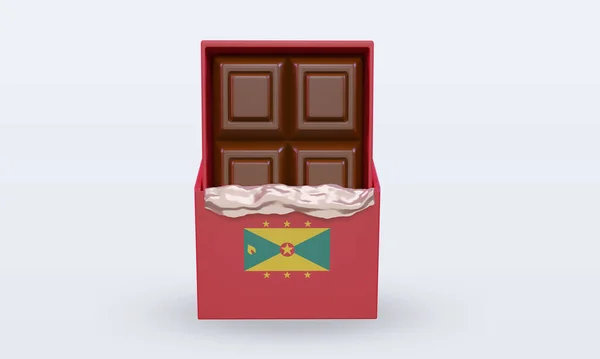 Chocolate Granada Bandeira Renderização Vista Frontal — Fotografia de Stock
