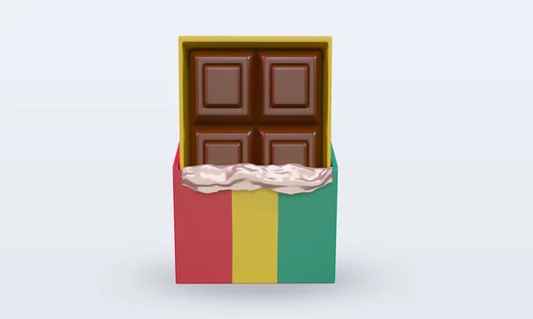 Chocolate Guiné Bissau Bandeira Renderização Vista Frontal — Fotografia de Stock