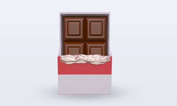 Chocolate Indonésia Bandeira Renderização Vista Frontal — Fotografia de Stock
