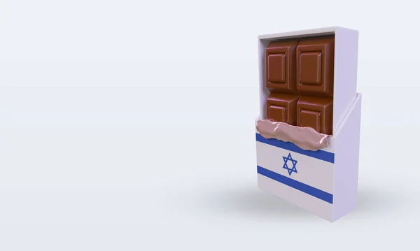 Chocolate Israel Bandeira Renderização Visão Direita — Fotografia de Stock