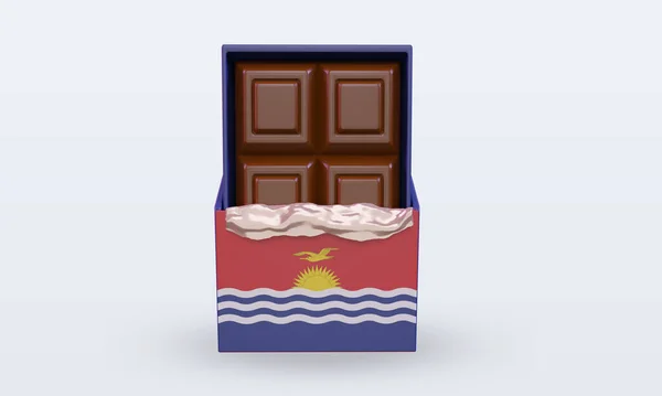 Chocolate Kiribati Flag Rendering Front View — Stock Photo, Image