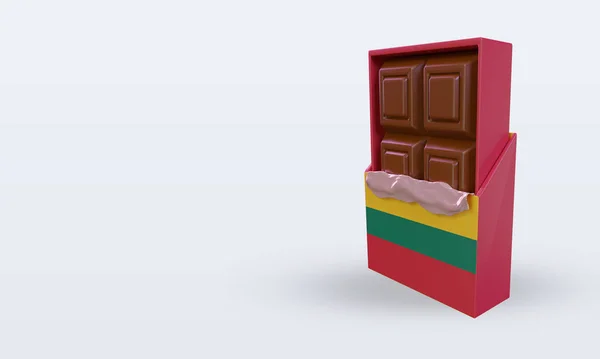 Chocolate Lituânia Bandeira Renderização Visão Direita — Fotografia de Stock