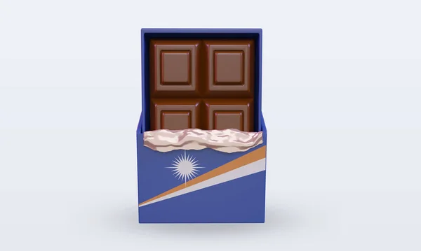 Chocolate Marshall Islands Flag Rendering Front View — Stock Photo, Image