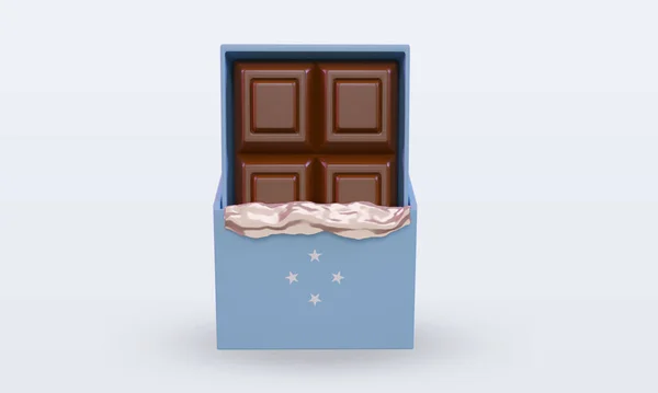 Chocolate Micronésia Bandeira Renderização Vista Frontal — Fotografia de Stock