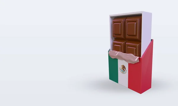 Chocolate México Bandera Representación Vista Derecha — Foto de Stock