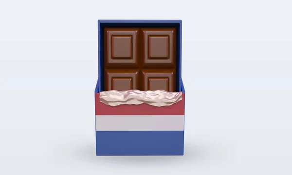 Chocolate Holanda Bandeira Renderização Vista Frontal — Fotografia de Stock
