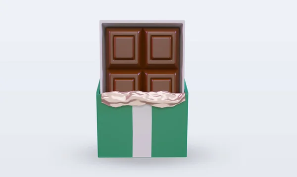 Chocolate Nigéria Bandeira Renderização Vista Frontal — Fotografia de Stock