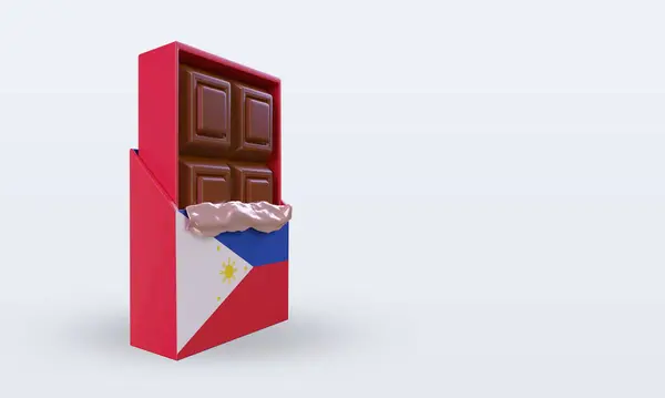 Chocolate Philippines Flag Rendering Left View — Stock Photo, Image