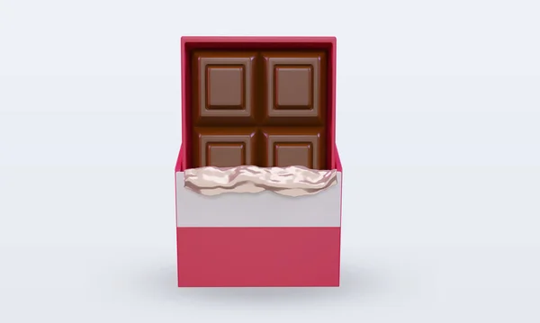 Chocolate Polónia Bandeira Renderização Vista Frontal — Fotografia de Stock