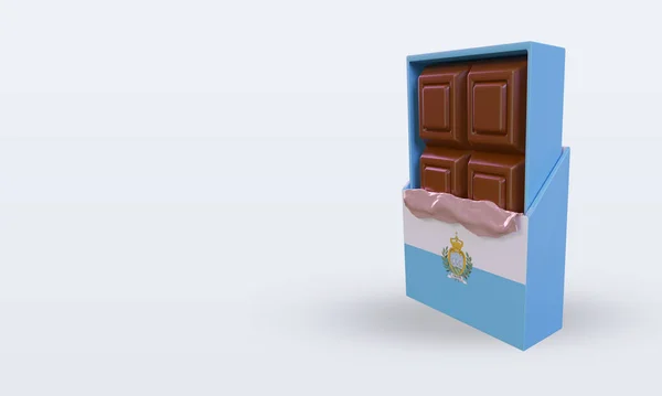 Chocolate San Marino Bandera Representación Vista Derecha — Foto de Stock