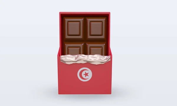 Chocolate Tunisia Flag Rendering Front View — Stock Photo, Image