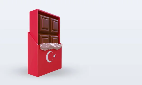 Chocolate Turquía Bandera Representación Vista Izquierda —  Fotos de Stock