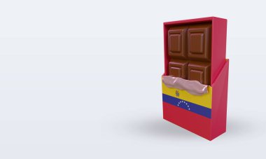 3D çikolatalı Venezuela bayrağı sağa bakıyor.