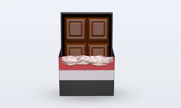 Chocolate Yemen Flag Rendering Front View — Stock Photo, Image