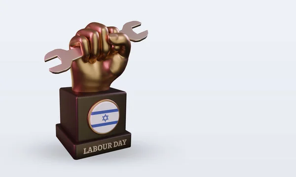 Día Del Trabajo Bandera Israel Renderizado Vista Izquierda — Foto de Stock