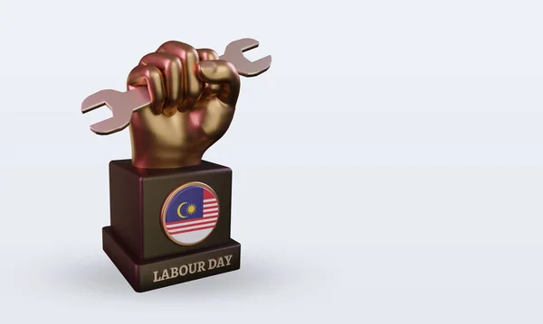 Третий День Труда Флаг Малайзии Видом Слева — стоковое фото