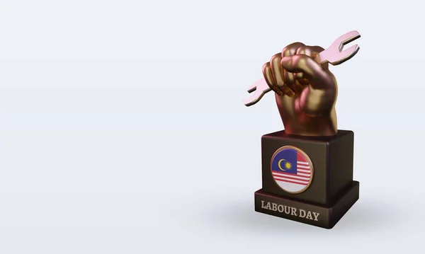 Третий День Труда Малайзия Флаг Правым Видом — стоковое фото