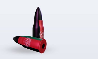 3D Afganistan bayrağı sol görüşü yansıtıyor