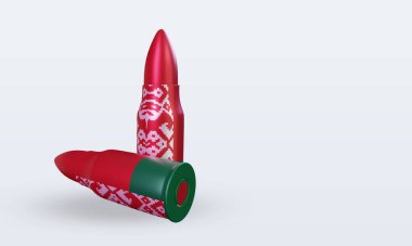 3D kurşun Belarus bayrağı sol görüşü yansıtıyor