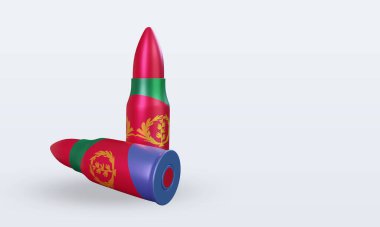 3D kurşun Eritre bayrağı sol görüşü yansıtıyor