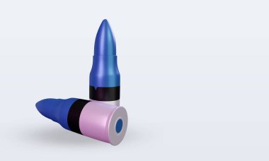 3d kurşun Estonya bayrağı sol görüşü yansıtıyor