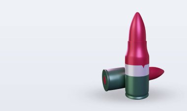 3D kurşun Macaristan bayrağı sağa bakıyor