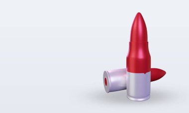 3d kurşun Endonezya bayrağı doğru görünüm veriyor