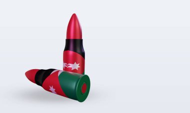 3d kurşun Jordan bayrağı sol görüşü yansıtıyor