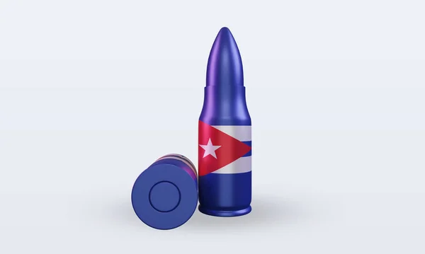 Bala Cuba Bandera Representación Vista Frontal — Foto de Stock