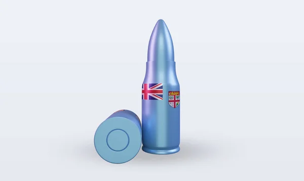 stock image 3d bullet Fiji flag rendering front view