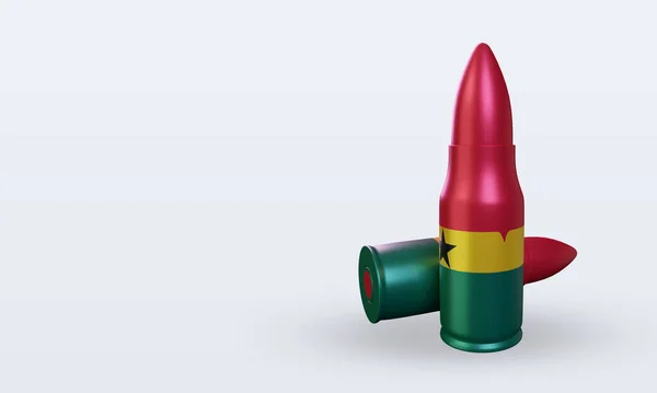 3D弹丸加纳国旗渲染右视图 — 图库照片
