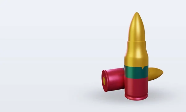 3D弹立陶宛国旗渲染右视图 — 图库照片