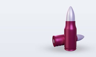 3d kurşun Katar bayrağı sağ görünümü görüntülüyor