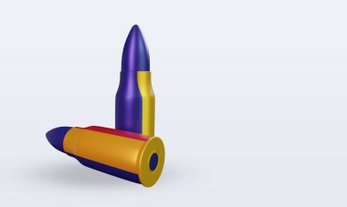 3D kurşun Romanya bayrağı sola bakıyor