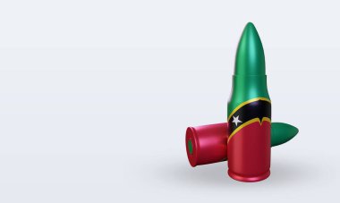 3D kurşun St Kitts ve Nevis bayrağı sağa bakıyor.