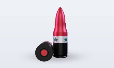 3d kurşun Suriye bayrağı ön görünüm oluşturuyor
