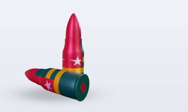 3d kurşun Togo bayrağı sol görüşü yansıtıyor