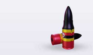 3d kurşun Uganda bayrağı sağa bakıyor