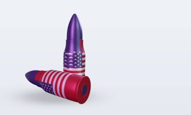 3D kurşun Amerika bayrağı sol görüşü yansıtıyor