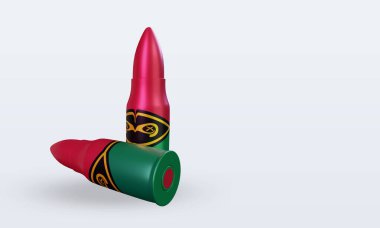 3D kurşun Vanuatu bayrağı sol görüşü yansıtıyor