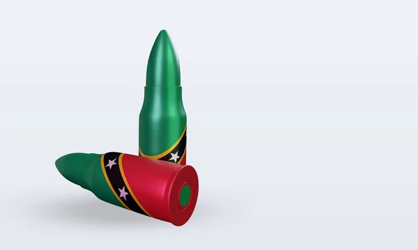 Bullet Kitts Nevis Flag Rendering Left View — Stock Photo, Image