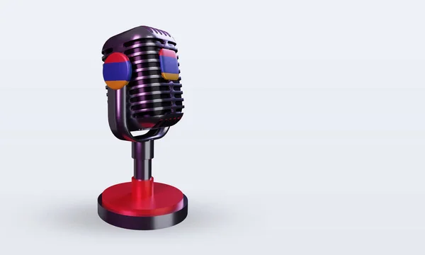 Microphone Armenia Flag Rendering Left View — Stock Photo, Image