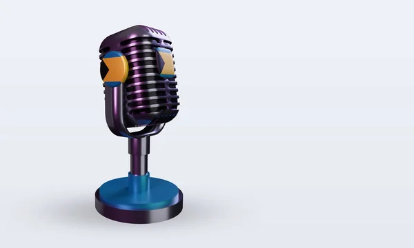 Microphone Bahamas Flag Rendering Left View — Stock Photo, Image