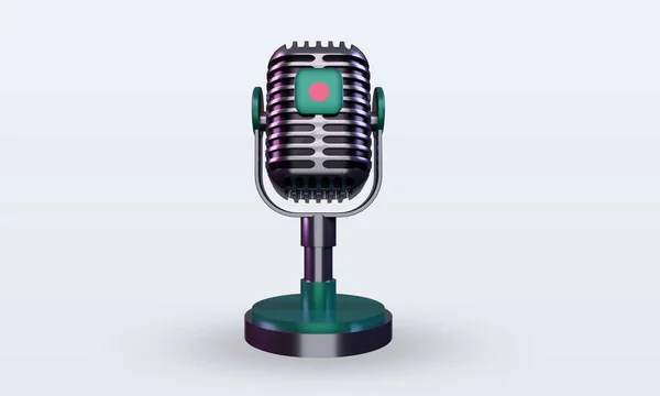 Microphone Bangladesh Flag Rendering Front View — Stock Photo, Image