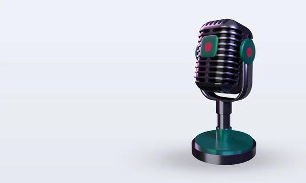 Трехмерный Микрофон Изображением Флага Бангладеш — стоковое фото