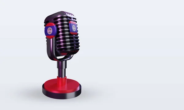 Microphone Belize Flag Rendering Left View — Stock Photo, Image
