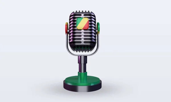 Микрофон Изображением Флага Республики Конго Спереди — стоковое фото