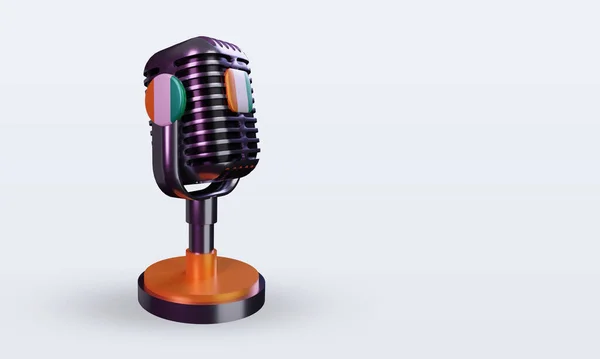 Microfone Cote Divoire Bandeira Renderização Visão Esquerda — Fotografia de Stock