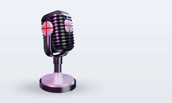 Microphone Georgia Flag Rendering Left View — стокове фото